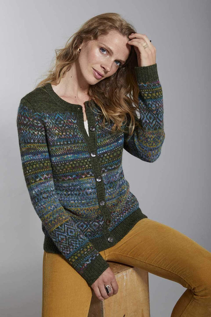 Kero Women's Cardigan Abancay Hand-Dyed Alpaca Sweater FairIsle Cardigan for Women