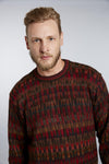 Intiwara Men's Alpaca Pullover Autumn Red / Small Mosaic Men's Alpaca Sweater