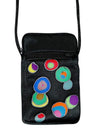 Invisible World Cell phone bag Black Hand-Painted Silk Cell Phone Mini-Purse - New Retro
