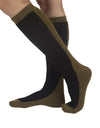Invisible World Womens Accessories Black/Olive / S/M Cushioned Alpaca Comfort Socks Two-Tone