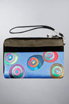 Invisible World Strap Wallets Cerulean/Brown Hand Painted Silk Strap Wallet - Retro