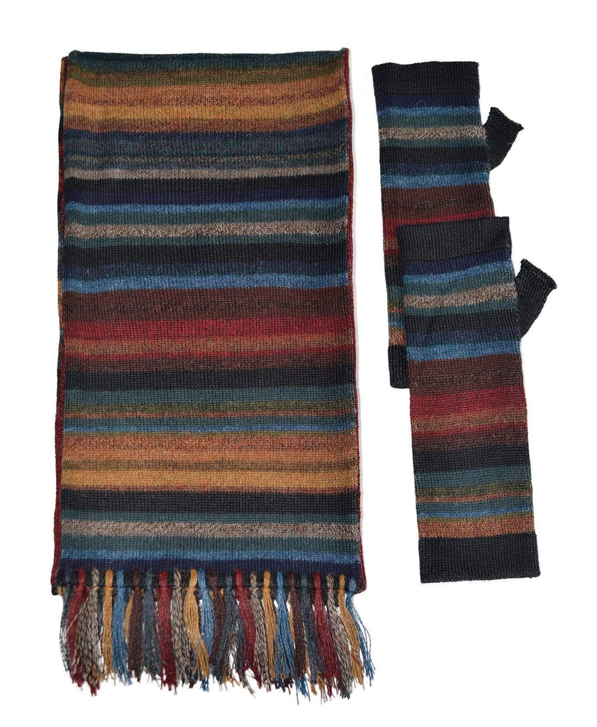 Invisible World Chiminea Alpaca Scarf and Fingerless Glove Set