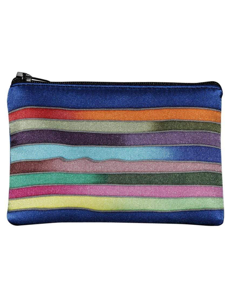 Invisible World Change Purse Hand-Painted Silk Change Purse - Stripes Royal