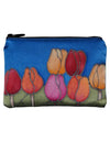 Invisible World Change Purse Hand-Painted Silk Change Purse - Tulips Blue