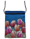 Invisible World Silk Bags Hand-Painted Silk Passport Bag - Tulips