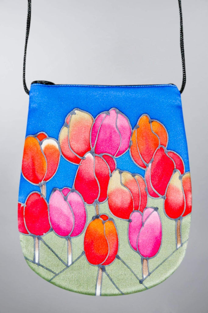 Invisible World Perfume Bags Hand Painted Silk Perfume Bag - Tulips