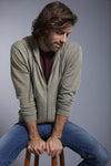 Invisible World Mens Sweater Men's Deluxe Cashmere Hoodie Cardigan