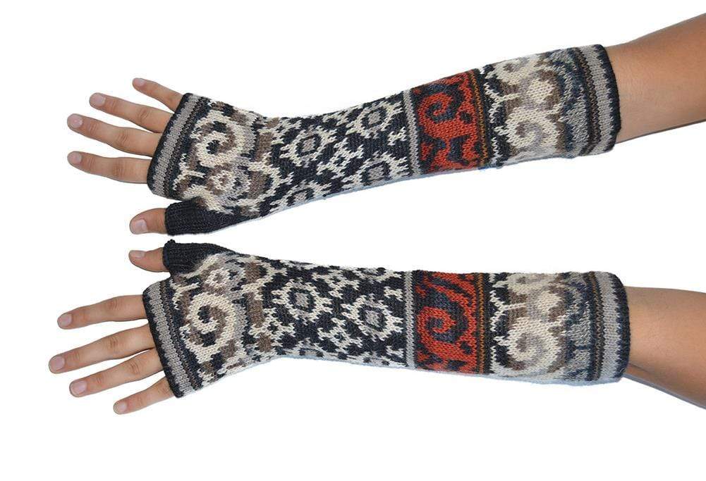 Invisible World Fingerless Gloves Multicolor Volga Women's Fingerless Alpaca Gloves