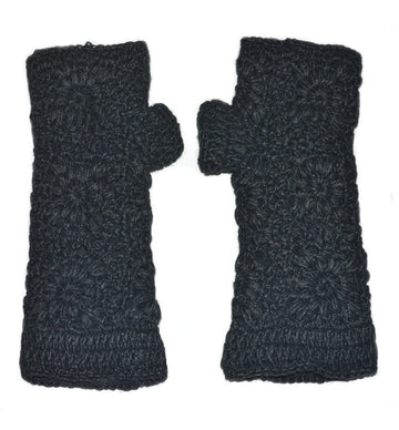 Women's Crochet Wool Fingerless Gloves for Winter – Invisible World US