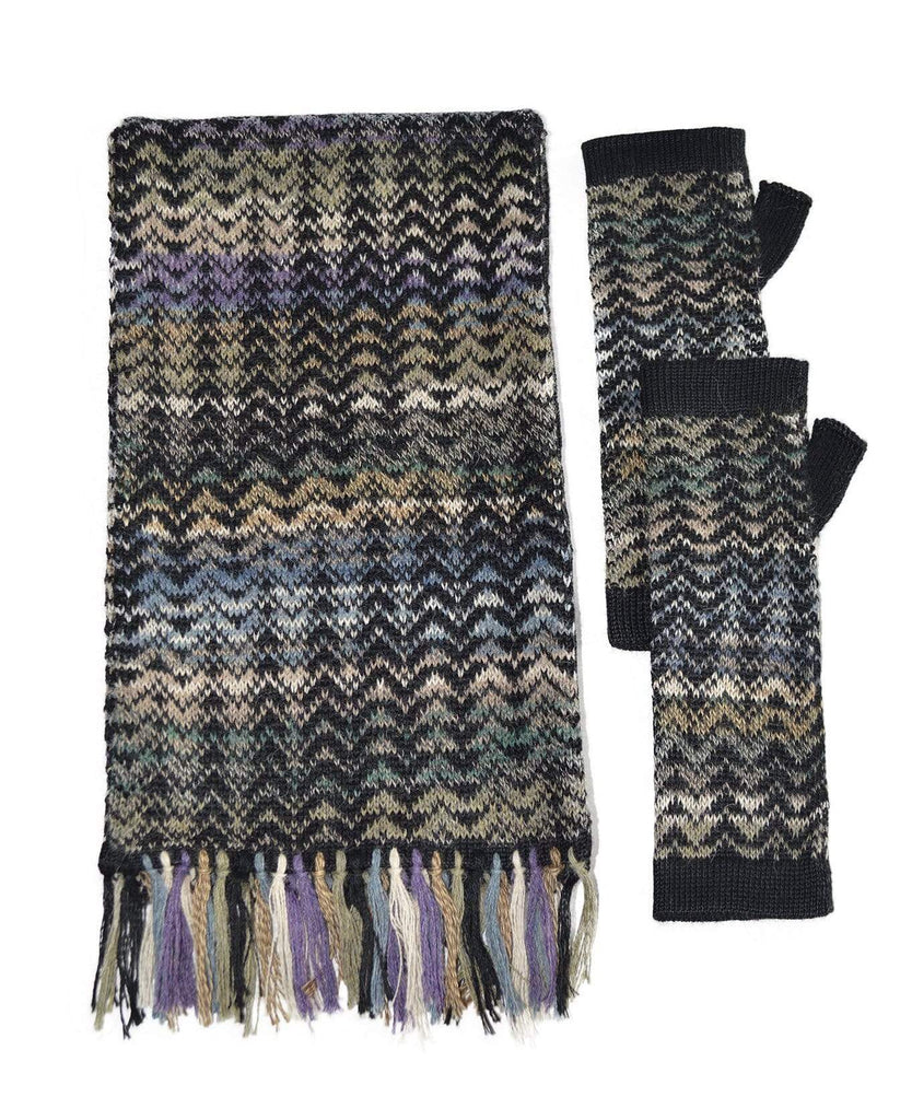 Invisible World Noelle Women's Alpaca Scarf and Fingerless Glove Set