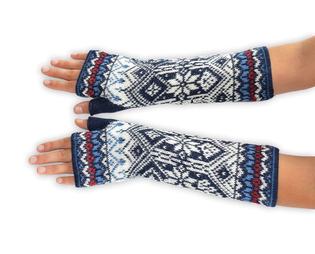 Invisible World Fingerless Gloves Nordic Women's Fingerless Alpaca Gloves