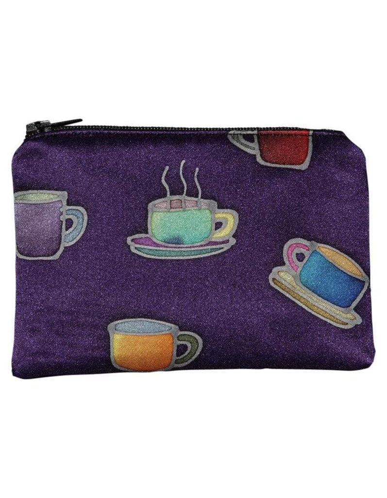 Invisible World Change Purse Purple Hand-Painted Silk Change Purse -Cup
