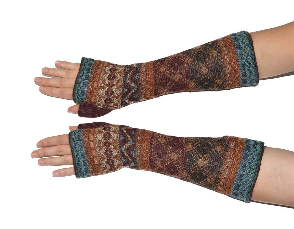 Invisible World Fingerless Gloves Rowan Women's Fingerless Alpaca Gloves