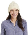 Invisible World Discontinued White Women's Cable Knit Alpaca/Wool Beanie
