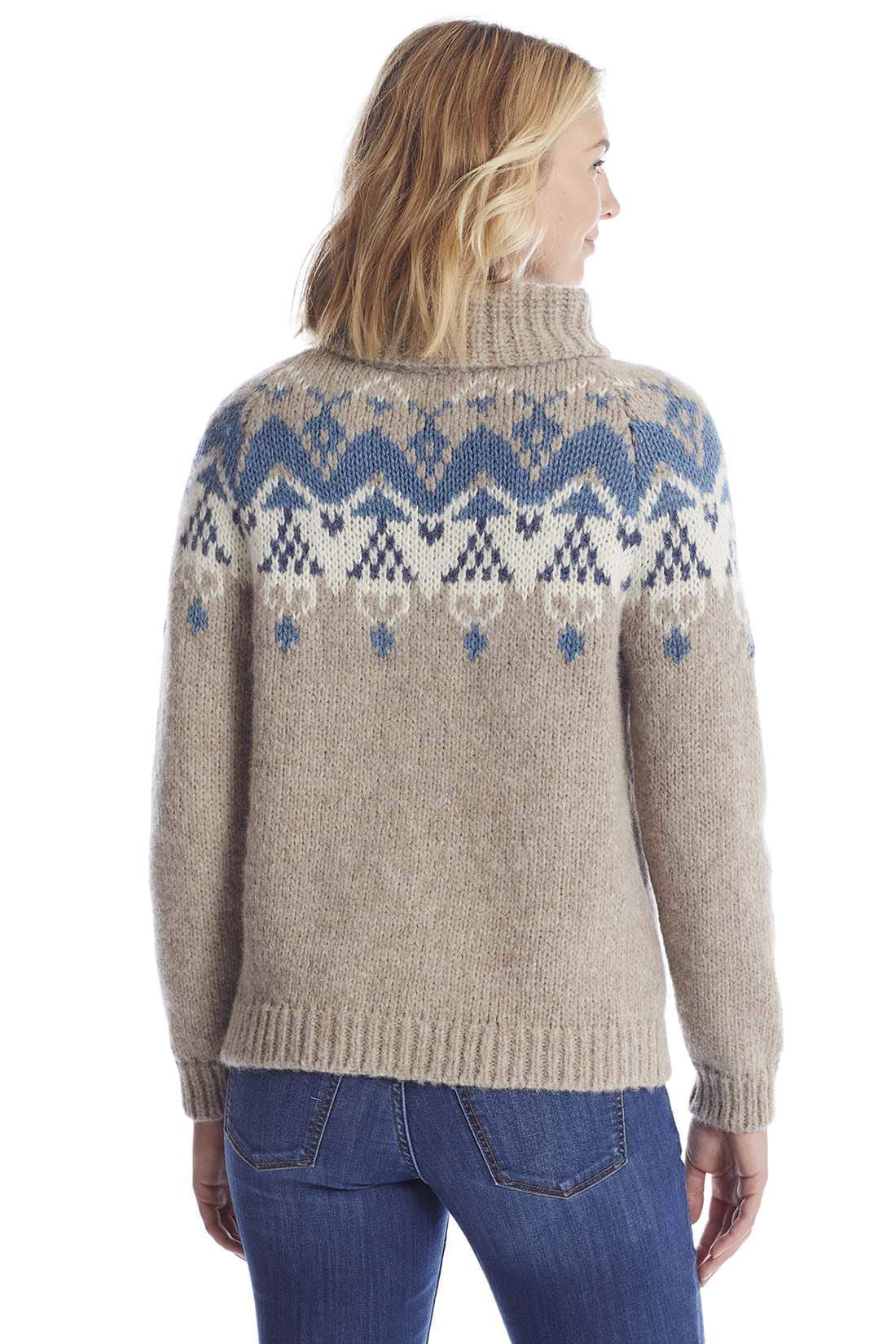 Nordic Chunky Brushed Baby Alpaca Pullover Sweater for Women