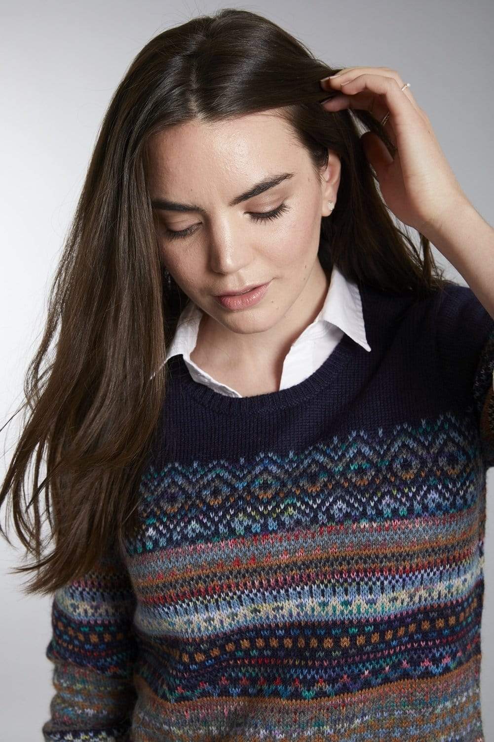 Abancay 100% Women’s Alpaca Sweater - Hand-dyed Fair Isle Pullover