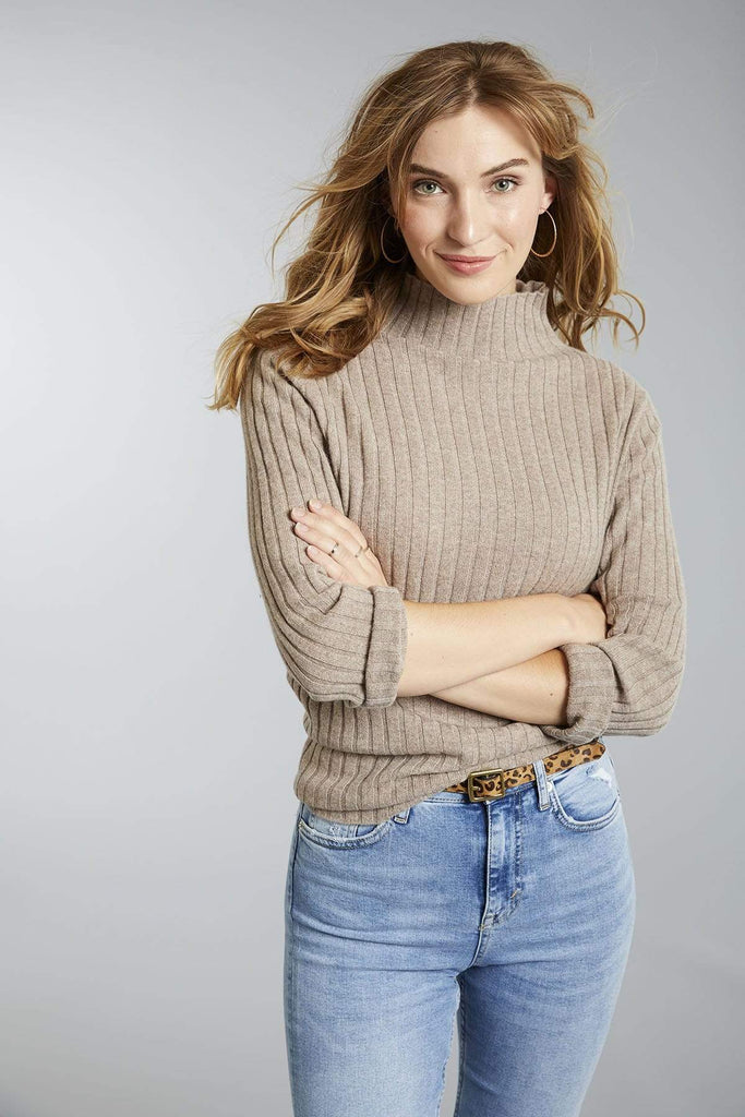 Women's Ribbed Mockneck Sweater, Women's Tops